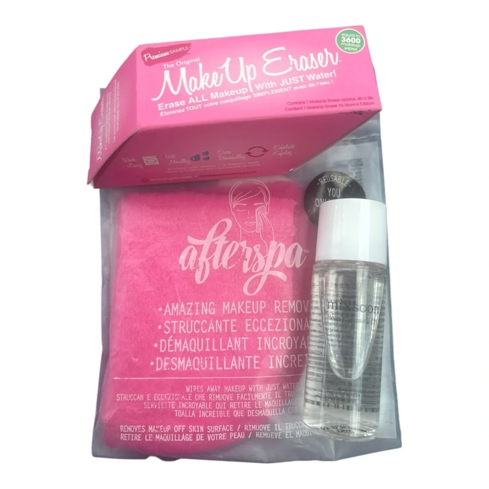 Pink MakeUp Eraser Makeup Remover Cloth with Cleansing Spray